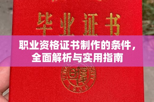乌拉特后旗职业资格证书制作的条件，全面解析与实用指南